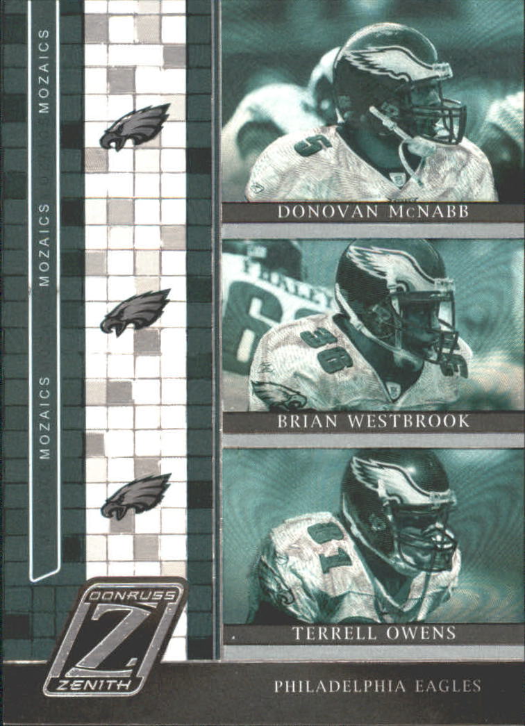 2005 Zenith Mozaics Silver #M11 Donovan McNabb/Brian Westbrook/Terrell Owens