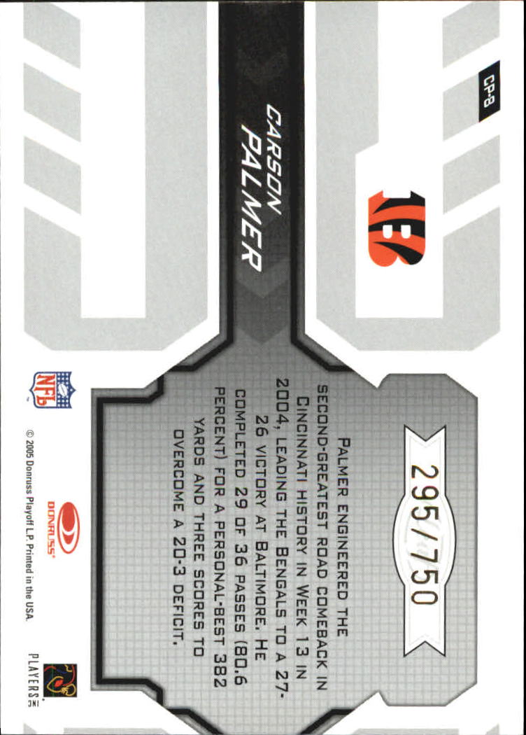 2005 Leaf Certified Materials Certified Potential #8 Carson Palmer back image