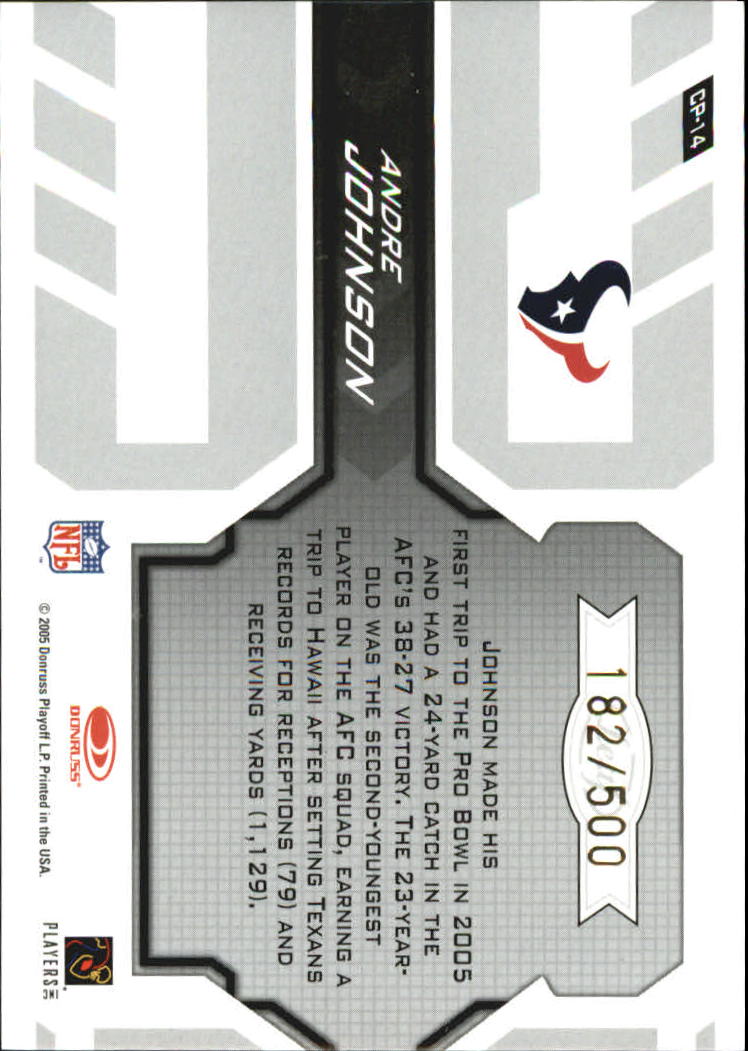 2005 Leaf Certified Materials Certified Potential Mirror #14 Andre Johnson back image