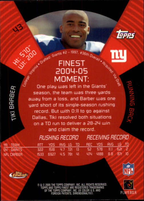 2005 Finest Football (Pick Card From List) C148 07-24 - Picture 41 of 143