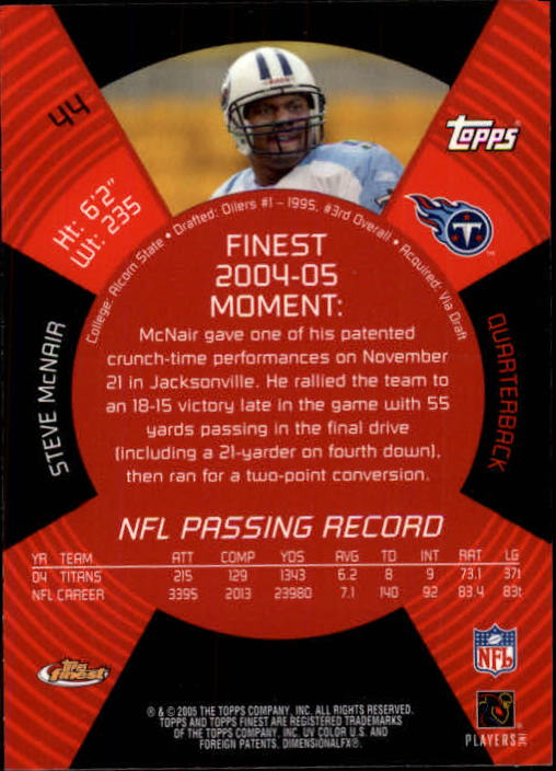 2005 Finest Football (Pick Card From List) C148 07-24 - Picture 43 of 143