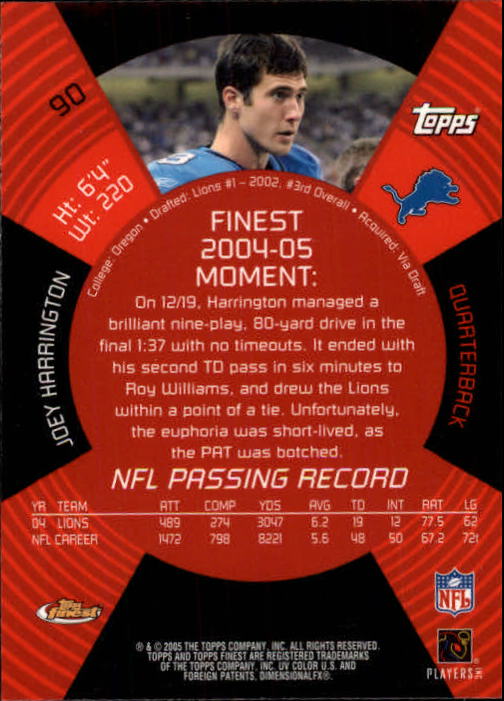 B3606- 2005 Finest Football Card #s 1-183 +Inserts -You Pick- 15+ FREE US SHIP - Picture 151 of 234