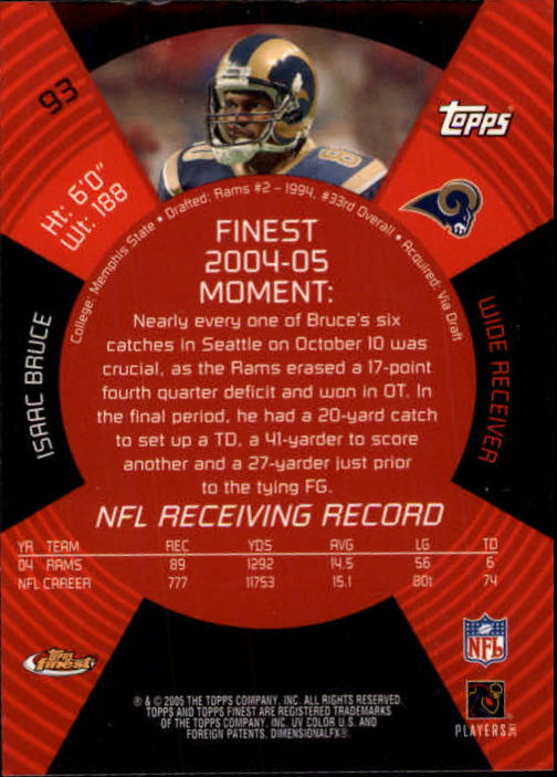 B3606- 2005 Finest Football Card #s 1-183 +Inserts -You Pick- 15+ FREE US SHIP - Picture 157 of 234