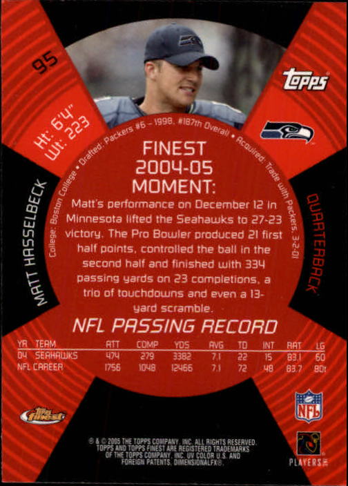 B3606- 2005 Finest Football Card #s 1-183 +Inserts -You Pick- 15+ FREE US SHIP - Picture 161 of 234