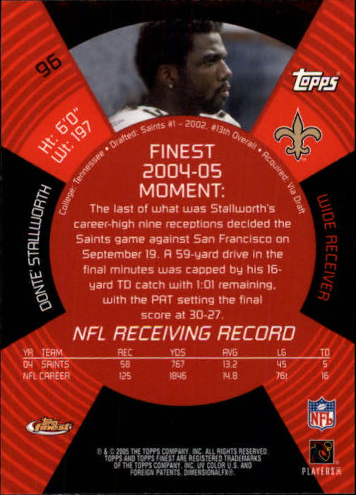 B3606- 2005 Finest Football Card #s 1-183 +Inserts -You Pick- 15+ FREE US SHIP - Picture 163 of 234