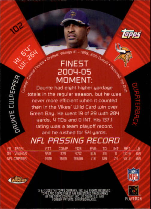 B3606- 2005 Finest Football Card #s 1-183 +Inserts -You Pick- 15+ FREE US SHIP - Picture 173 of 234