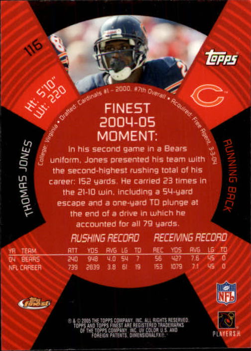 B3606- 2005 Finest Football Card #s 1-183 +Inserts -You Pick- 15+ FREE US SHIP - Picture 193 of 234