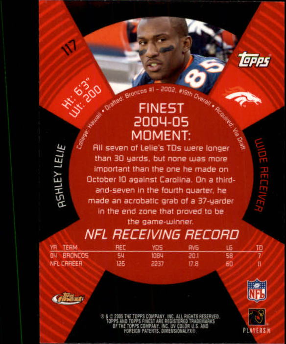 B3606- 2005 Finest Football Card #s 1-183 +Inserts -You Pick- 15+ FREE US SHIP - Picture 195 of 234