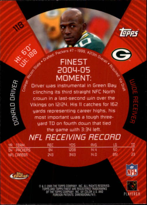 B3606- 2005 Finest Football Card #s 1-183 +Inserts -You Pick- 15+ FREE US SHIP - Picture 197 of 234