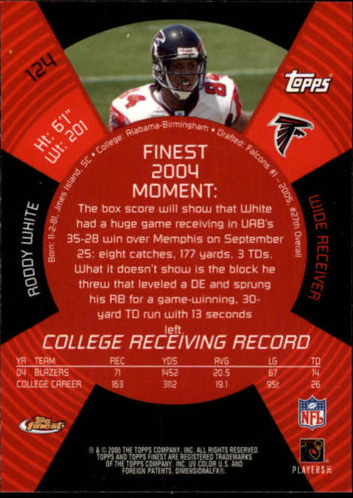 B3606- 2005 Finest Football Card #s 1-183 +Inserts -You Pick- 15+ FREE US SHIP - Picture 205 of 234