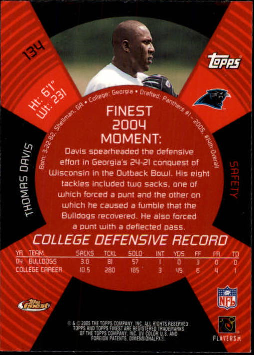 2005 Finest Football (Pick Card From List) C148 07-24 - Picture 125 of 143