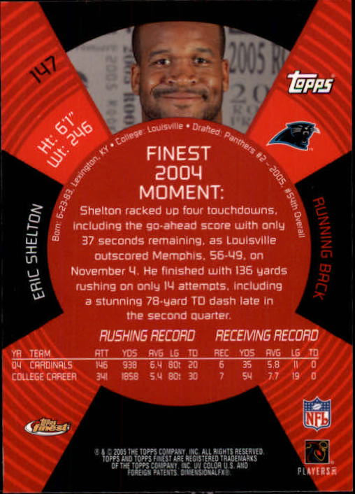 B3606- 2005 Finest Football Card #s 1-183 +Inserts -You Pick- 15+ FREE US SHIP - Picture 225 of 234