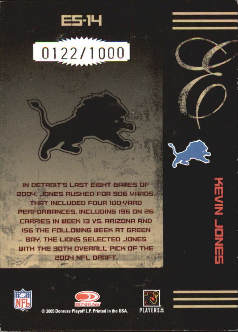 2005 Donruss Elite Series #ES14 Kevin Jones back image