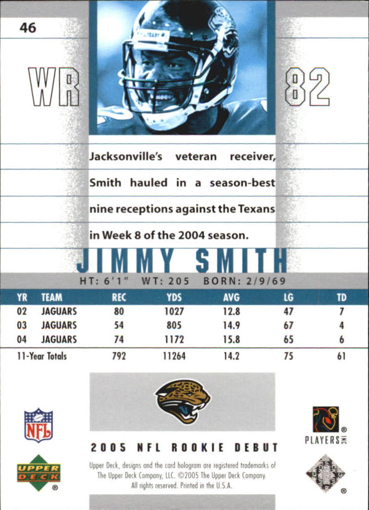 2005 Upper Deck Rookie Debut #46 Jimmy Smith back image