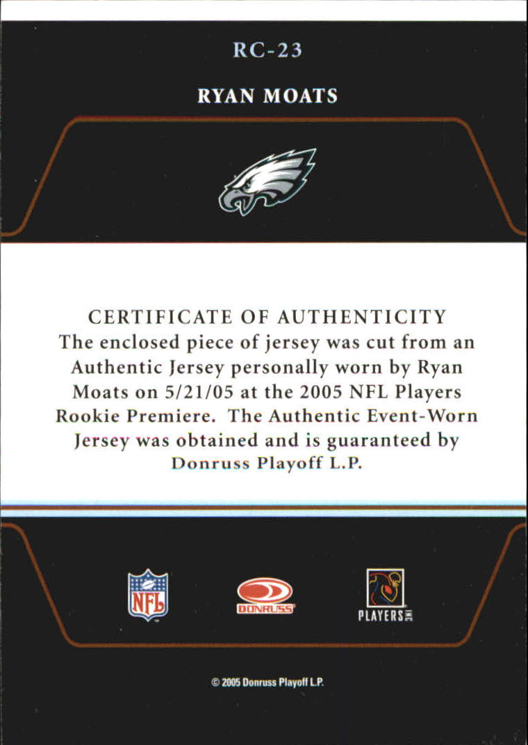 2005 Zenith Rookie Roll Call Jerseys FOOTBALL You Pick - Picture 15 of 19