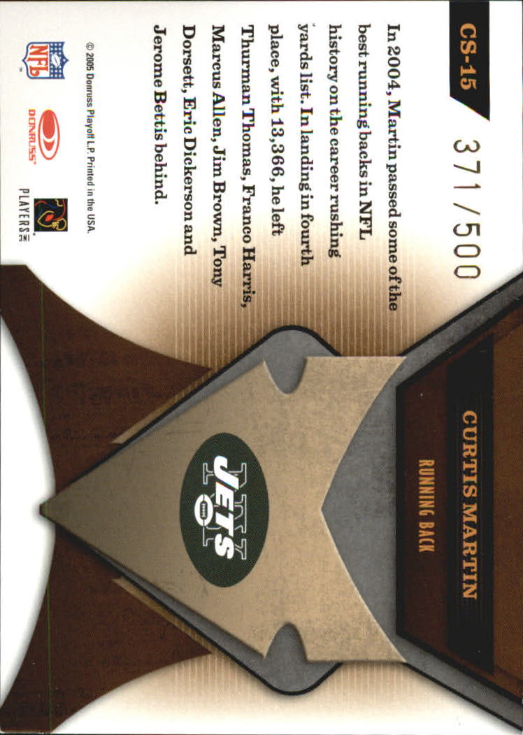 2005 Leaf Certified Materials Certified Skills Mirror #15 Curtis Martin back image