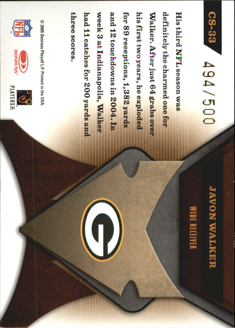 2005 Leaf Certified Materials Certified Skills Mirror #33 Javon Walker back image