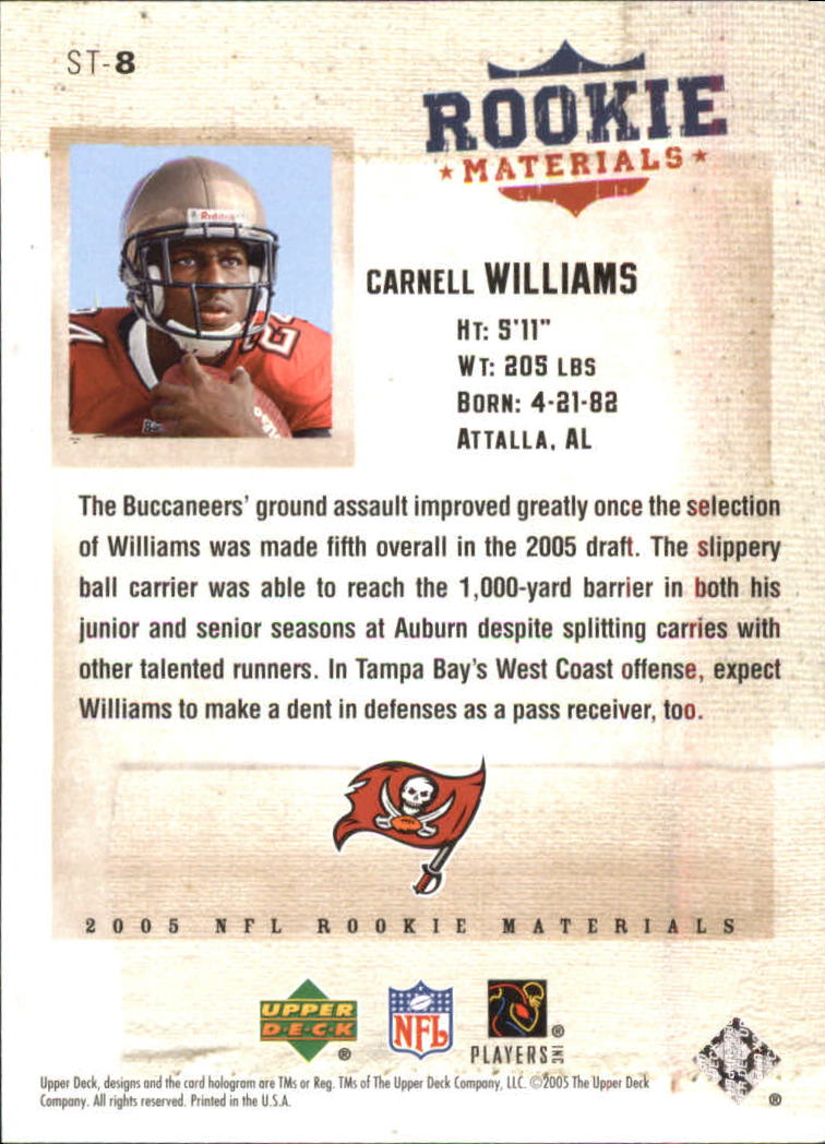 2005 Rookie Materials (Upper Deck) Football "Insert" Cards - Picture 14 of 26