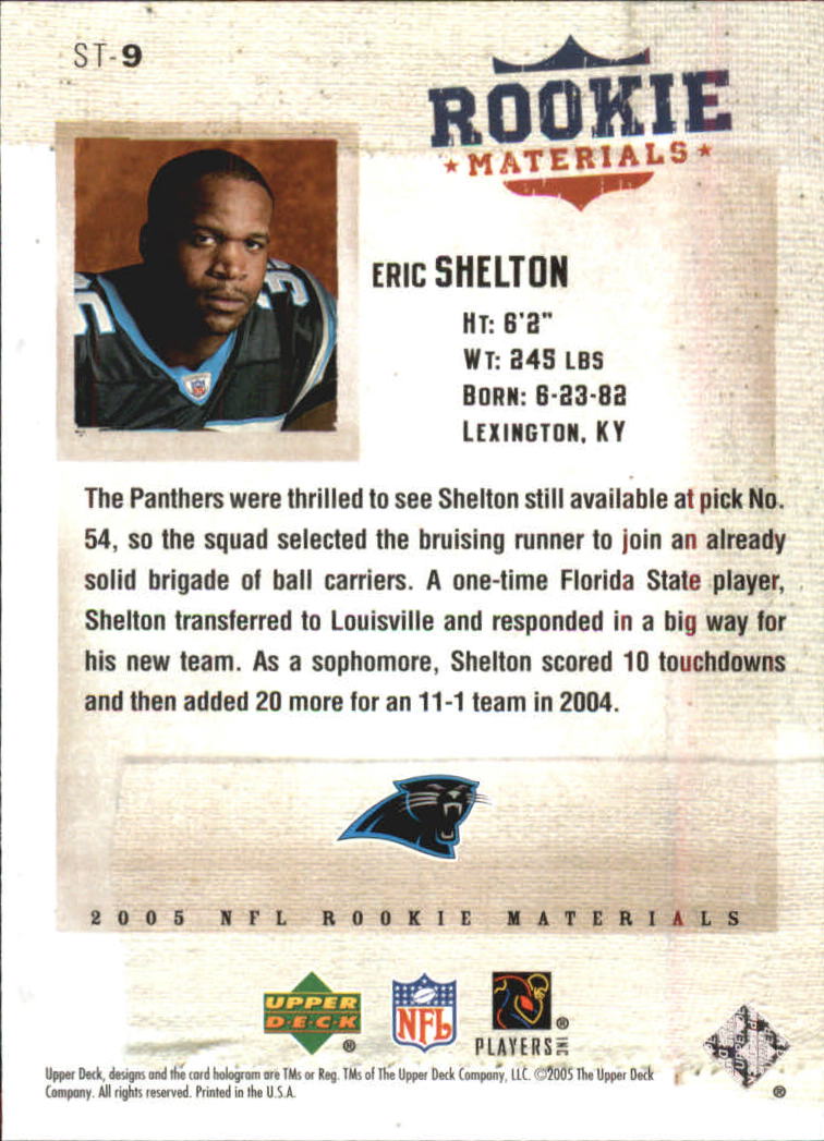 2005 Rookie Materials (Upper Deck) Football "Insert" Cards - Picture 16 of 26
