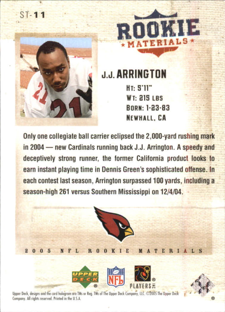 2005 Rookie Materials (Upper Deck) Football "Insert" Cards - Picture 20 of 26
