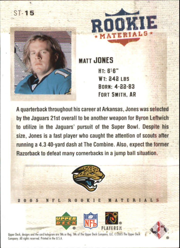 2005 Rookie Materials (Upper Deck) Football "Insert" Cards - Picture 26 of 26