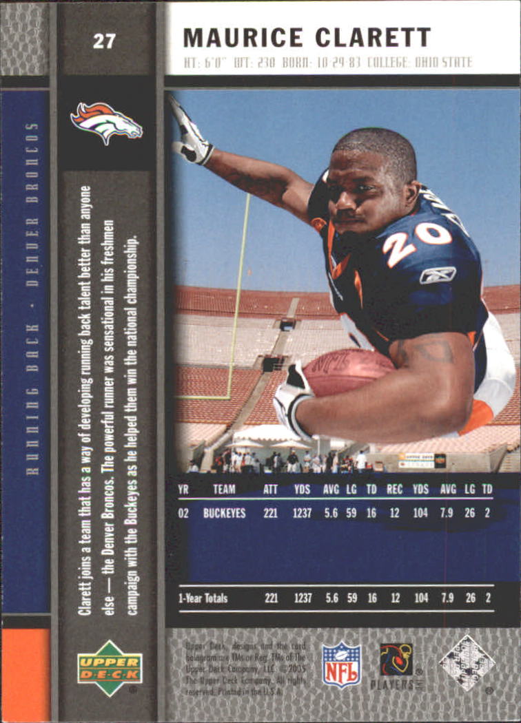 2005 Rookie Premiere (Upper Deck) Box Set Football "Main Set" Cards #1 to #30 - Picture 53 of 59