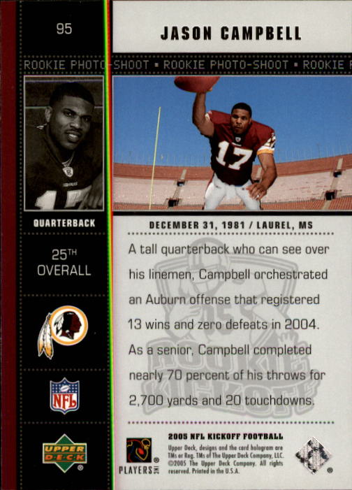 B1511- 2005 Upper Deck Kickoff FB #s 1-135 +Inserts -You Pick- 15+ FREE US SHIP - Picture 99 of 169