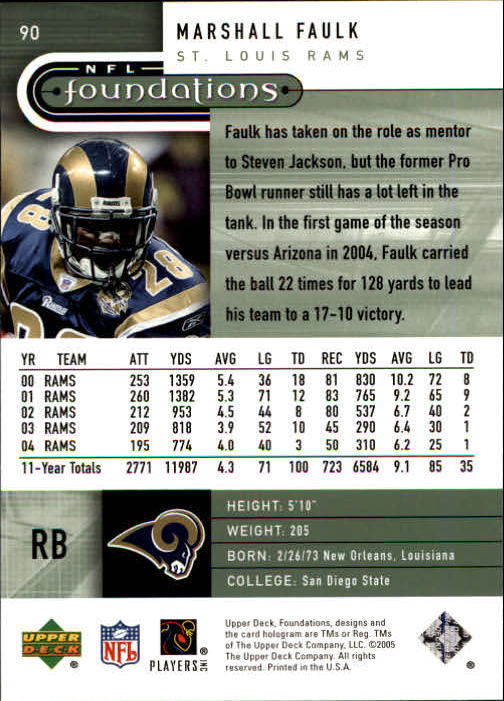 A0033- 2005 Upper Deck Foundations Football Cards -You Pick- 15+ FREE US SHIP