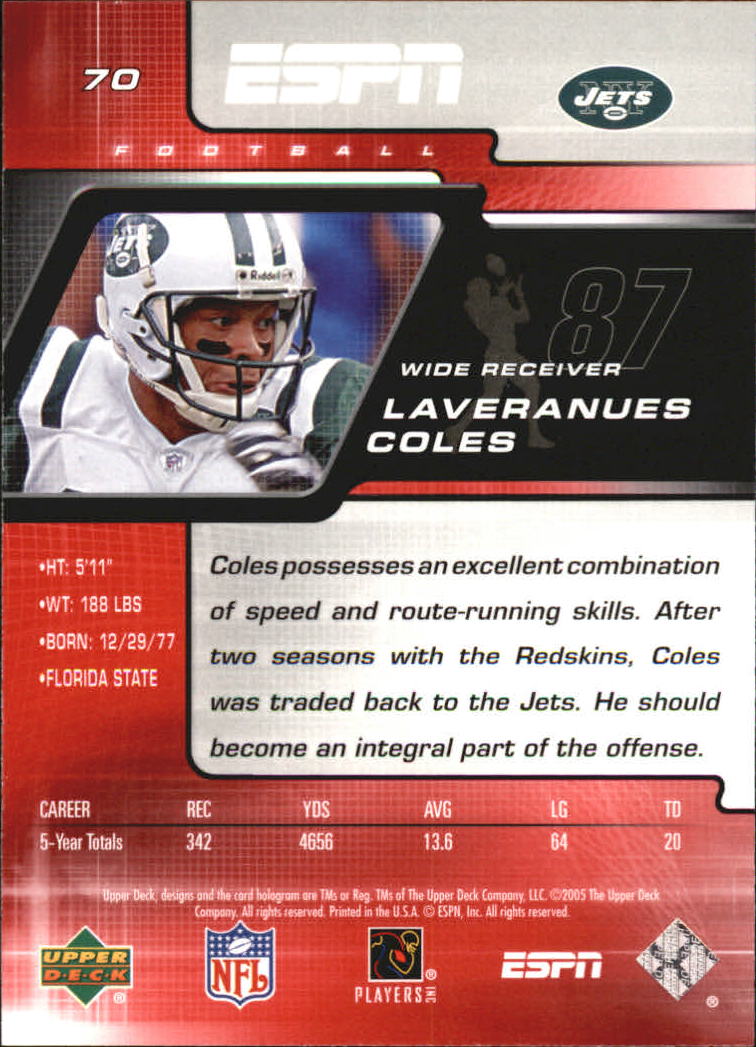 A8528- Upper Deck ESPN Football #s 1-156 +Inserts -You Pick- 15+ FREE US SHIP - Picture 125 of 221