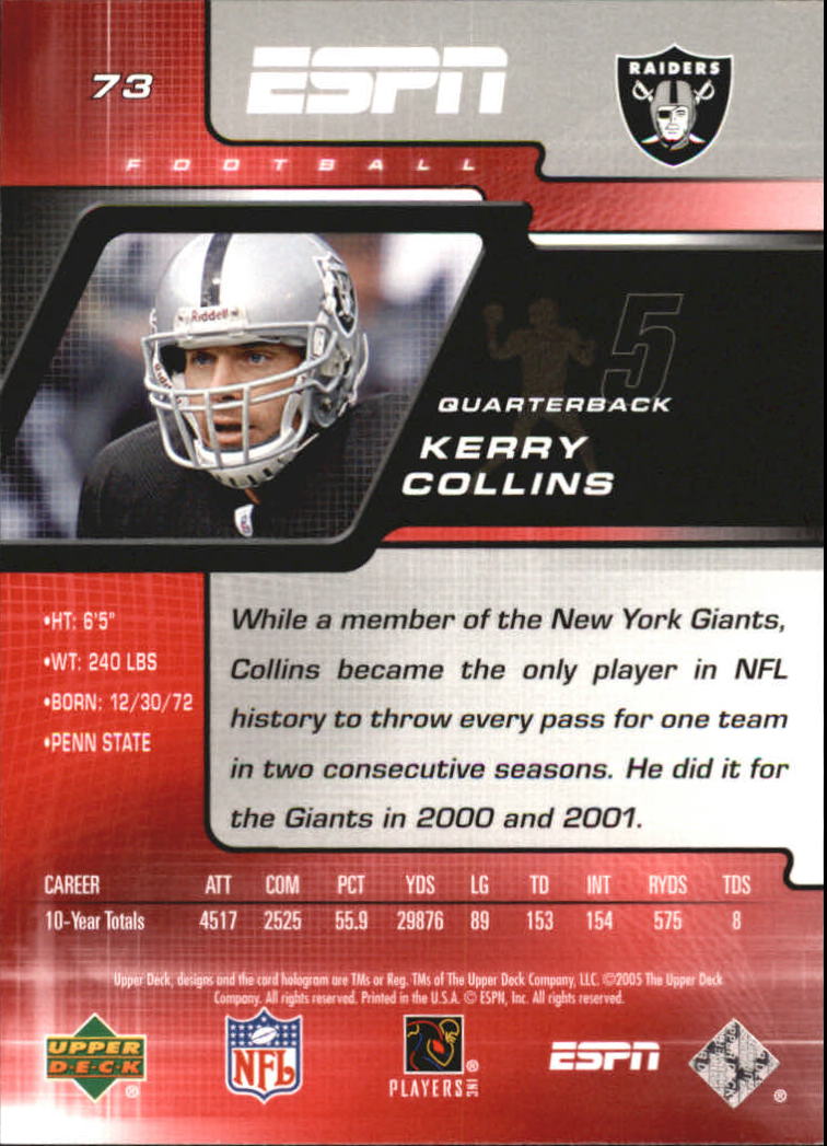A8528- Upper Deck ESPN Football #s 1-156 +Inserts -You Pick- 15+ FREE US SHIP - Picture 131 of 221