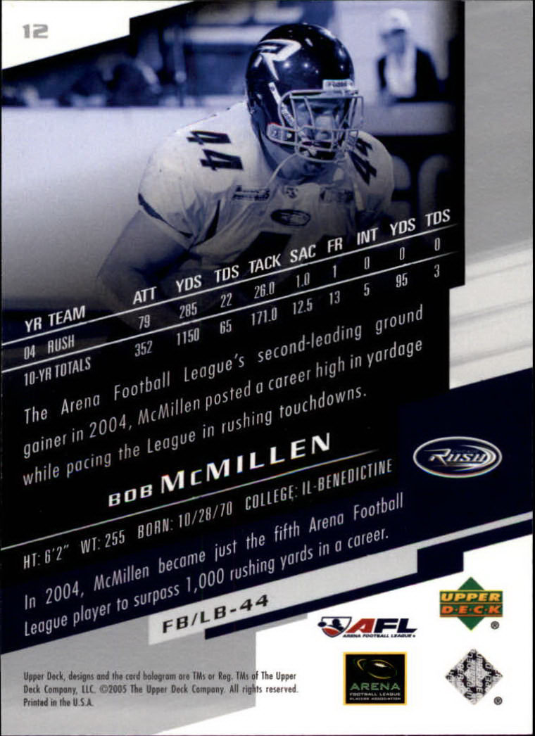 2005 AFL Arena Football League (Upper Deck) "Main Set" Cards - Picture 17 of 73