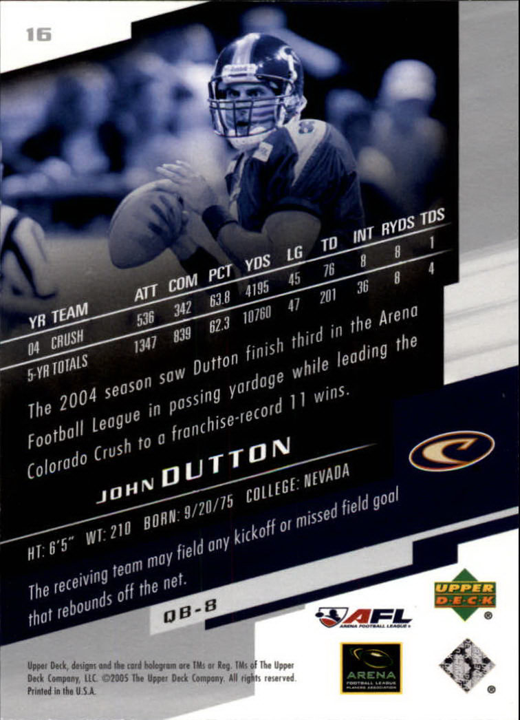 2005 AFL Arena Football League (Upper Deck) "Main Set" Cards - Picture 19 of 73