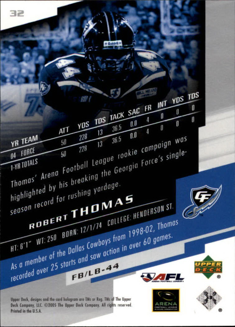 2005 AFL Arena Football League (Upper Deck) "Main Set" Cards - Picture 25 of 73