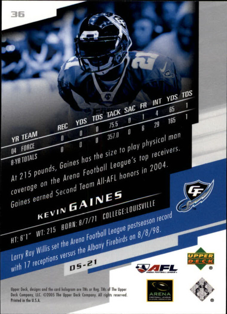 2005 AFL Arena Football League (Upper Deck) "Main Set" Cards - Picture 29 of 73
