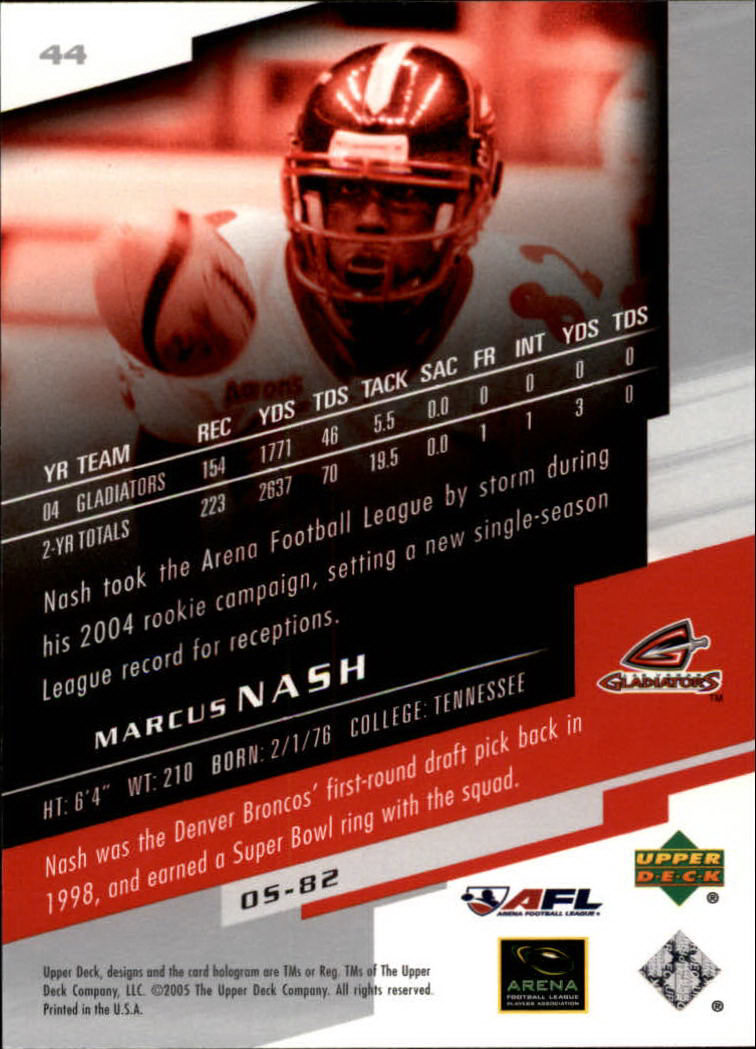 2005 AFL Arena Football League (Upper Deck) "Main Set" Cards - Picture 37 of 73
