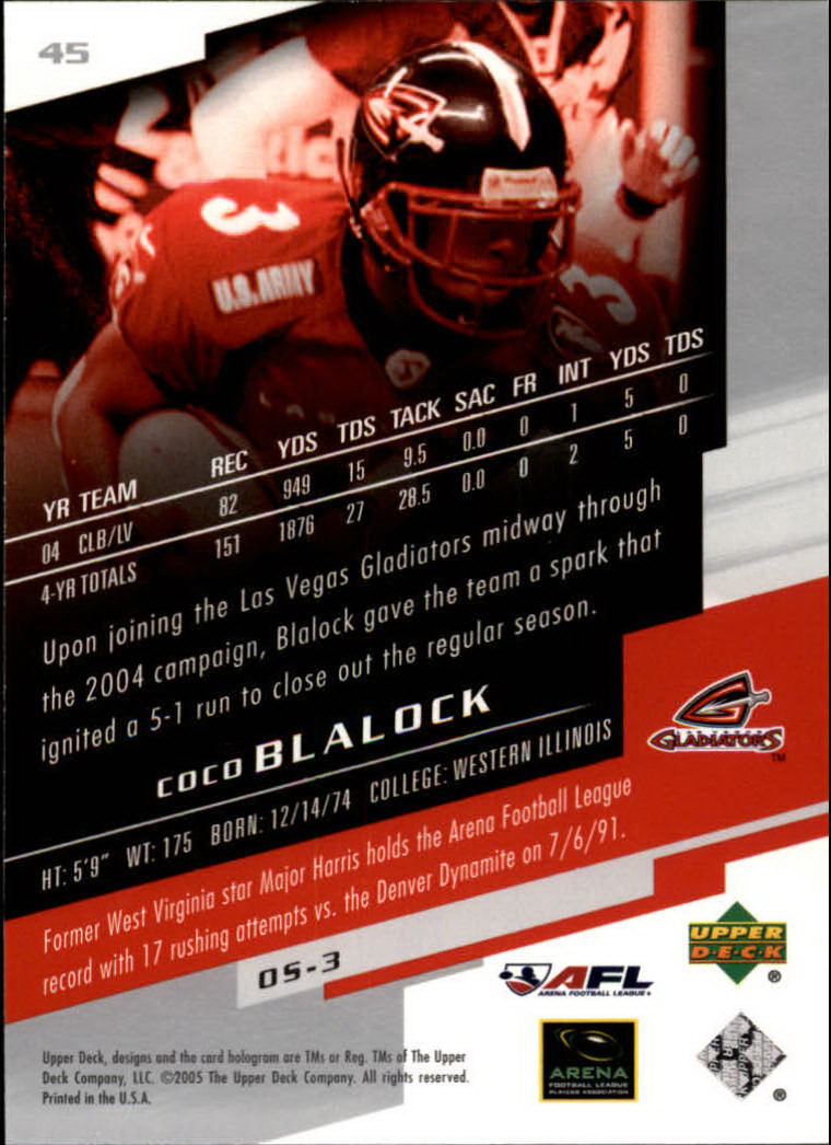 2005 AFL Arena Football League (Upper Deck) "Main Set" Cards - Picture 39 of 73