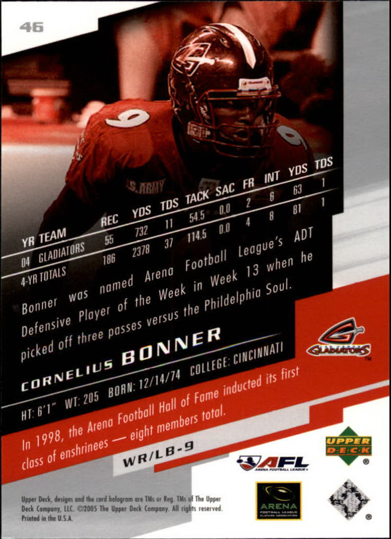 2005 AFL Arena Football League (Upper Deck) "Main Set" Cards - Picture 41 of 73