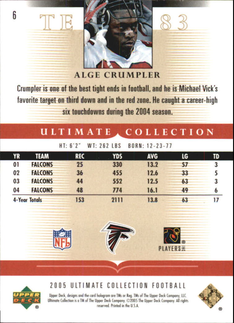 Tarjetas "conjunto principal" de fútbol americano Ultimate Collection 2005 (mazo superior) #2 a #289 - Imagen 11 de 301