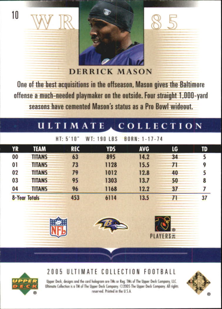 Tarjetas "conjunto principal" de fútbol americano Ultimate Collection 2005 (mazo superior) #2 a #289 - Imagen 17 de 301