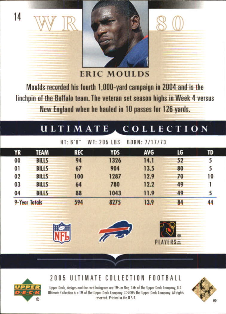 Tarjetas "conjunto principal" de fútbol americano Ultimate Collection 2005 (mazo superior) #2 a #289 - Imagen 25 de 301