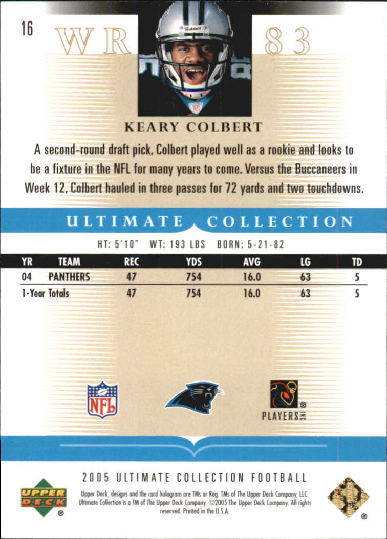 2005 Ultimate Collection #16 Keary Colbert back image