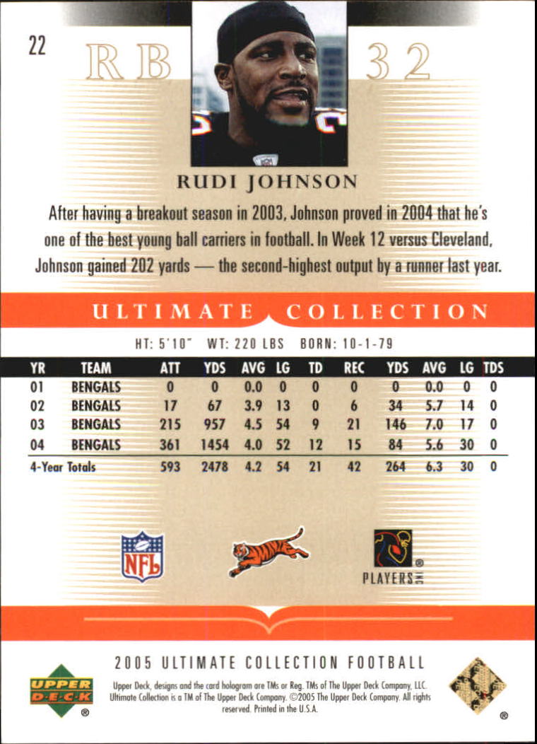 Tarjetas "conjunto principal" de fútbol americano Ultimate Collection 2005 (mazo superior) #2 a #289 - Imagen 41 de 301