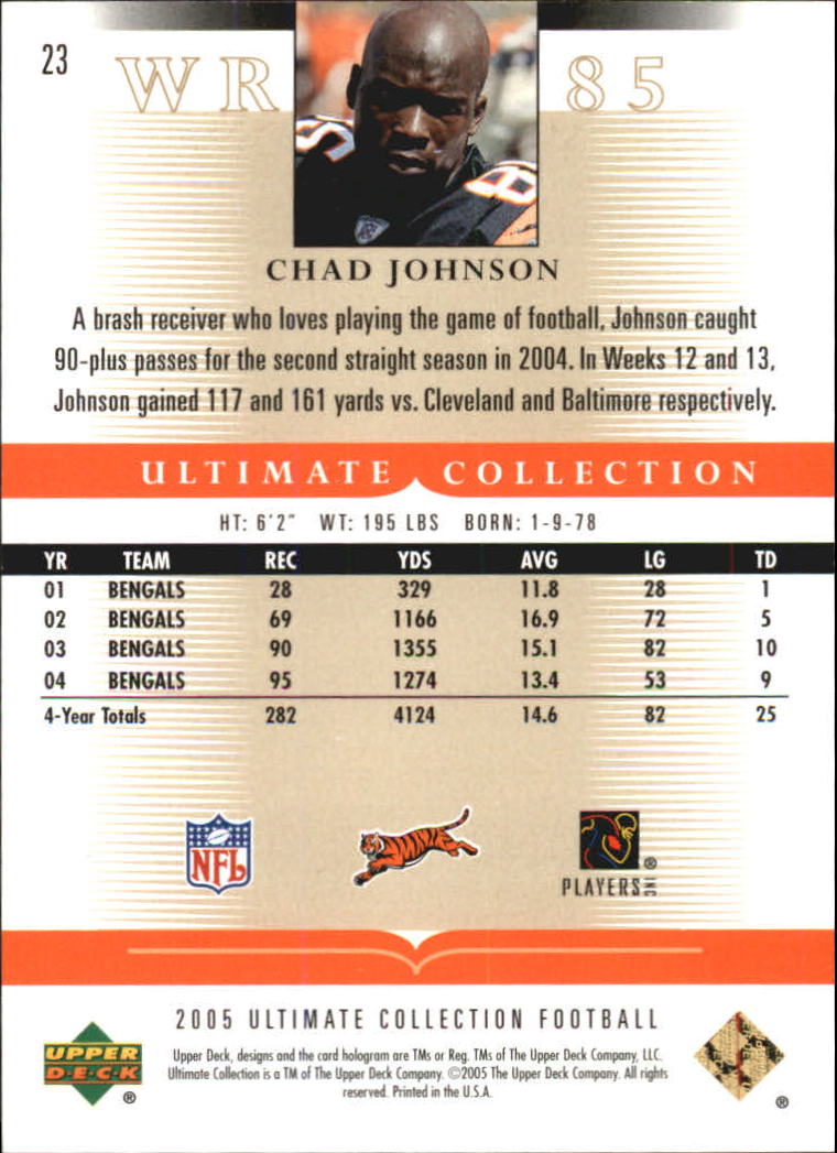 2005 Ultimate Collection #23 Chad Johnson back image