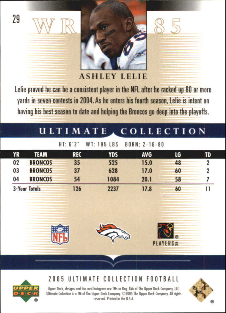 Tarjetas "conjunto principal" de fútbol americano Ultimate Collection 2005 (mazo superior) #2 a #289 - Imagen 51 de 301