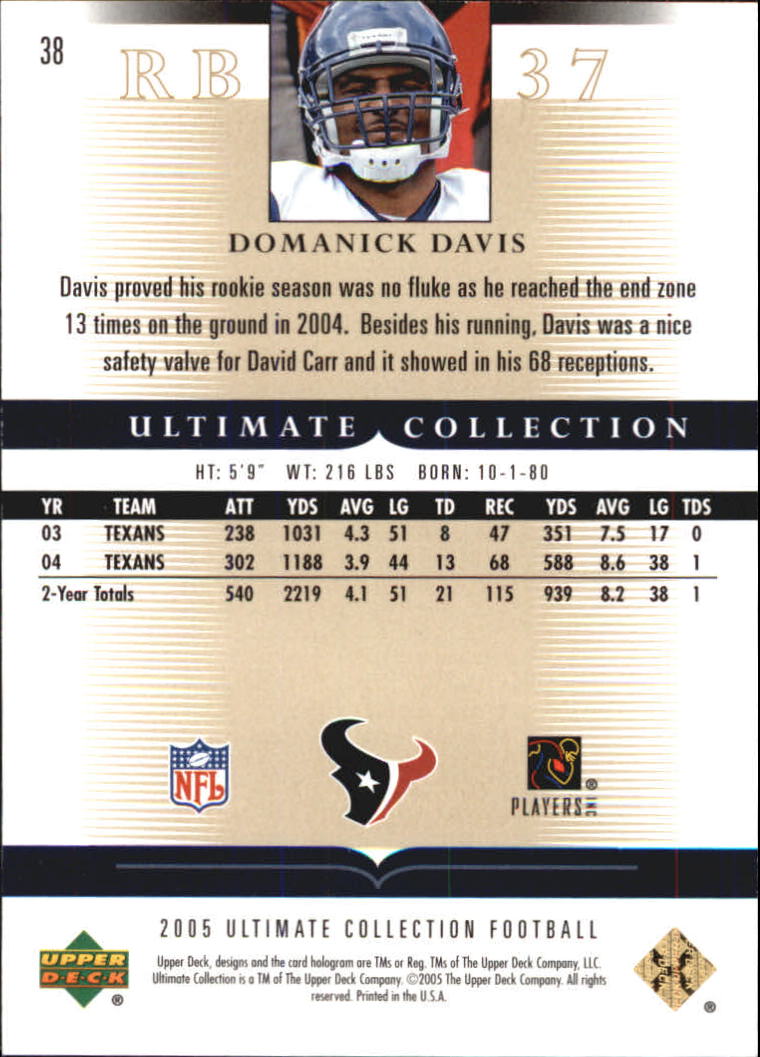 Tarjetas "conjunto principal" de fútbol americano Ultimate Collection 2005 (mazo superior) #2 a #289 - Imagen 65 de 301