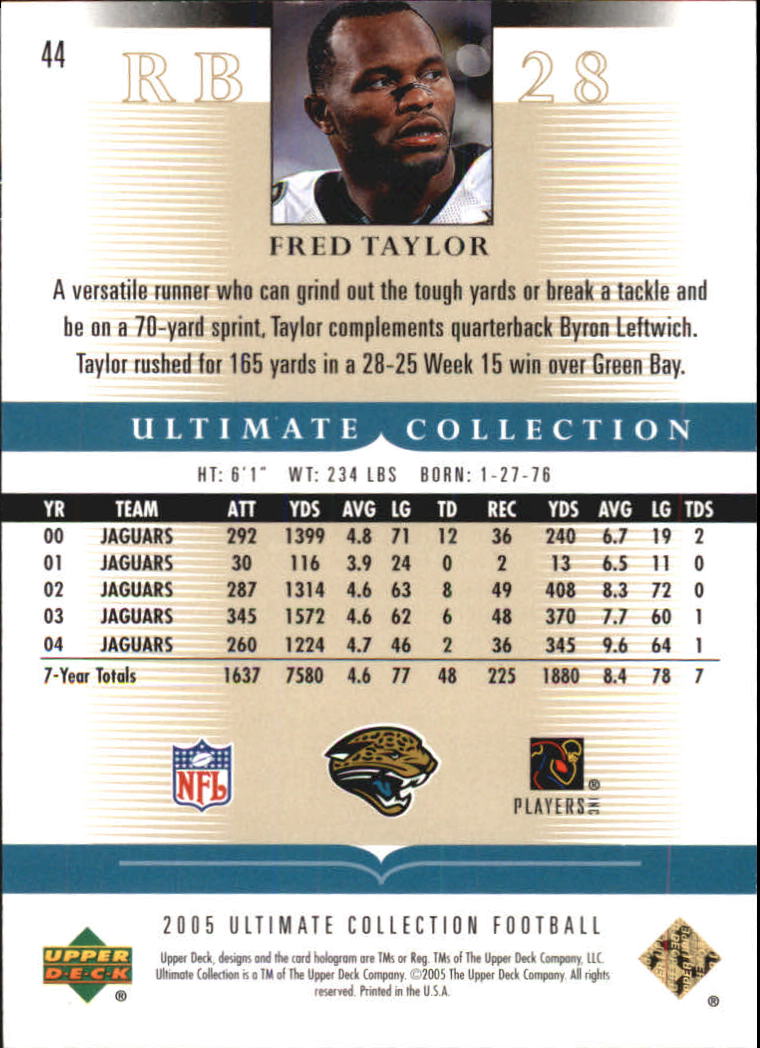 Tarjetas "conjunto principal" de fútbol americano Ultimate Collection 2005 (mazo superior) #2 a #289 - Imagen 73 de 301