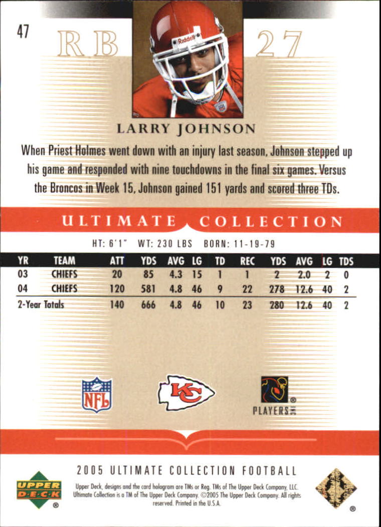 Tarjetas "conjunto principal" de fútbol americano Ultimate Collection 2005 (mazo superior) #2 a #289 - Imagen 79 de 301