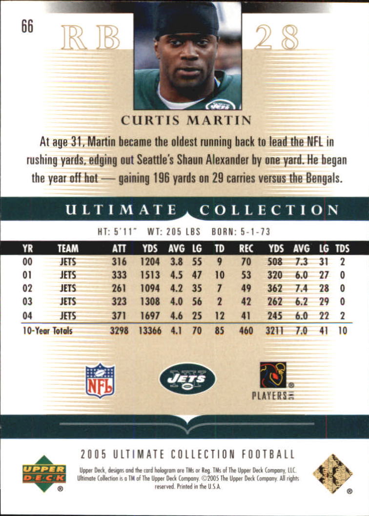 Tarjetas "conjunto principal" de fútbol americano Ultimate Collection 2005 (mazo superior) #2 a #289 - Imagen 107 de 301
