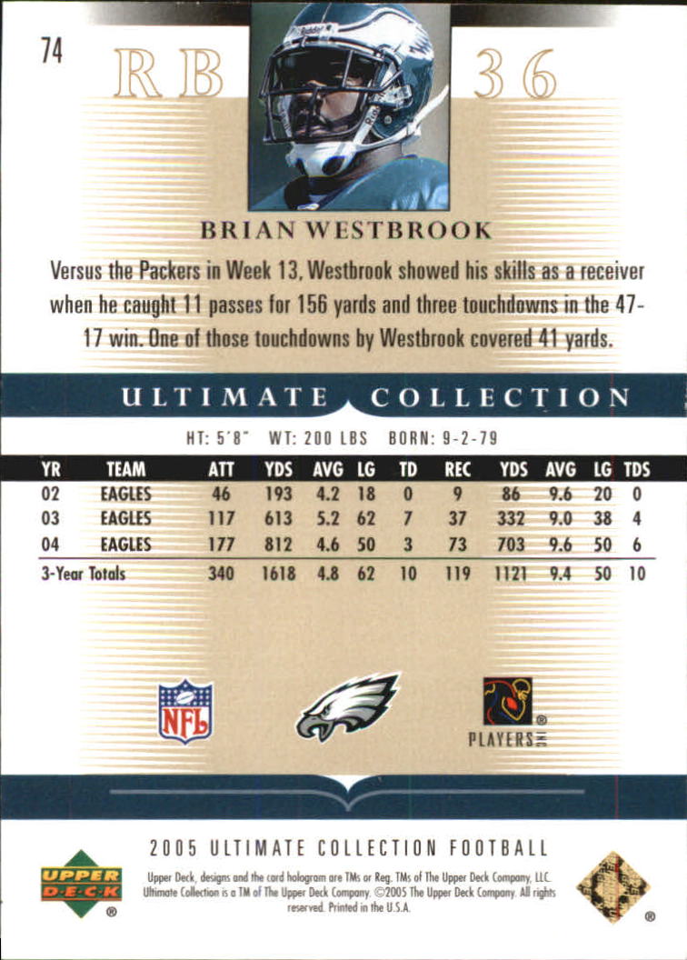 Tarjetas "conjunto principal" de fútbol americano Ultimate Collection 2005 (mazo superior) #2 a #289 - Imagen 117 de 301