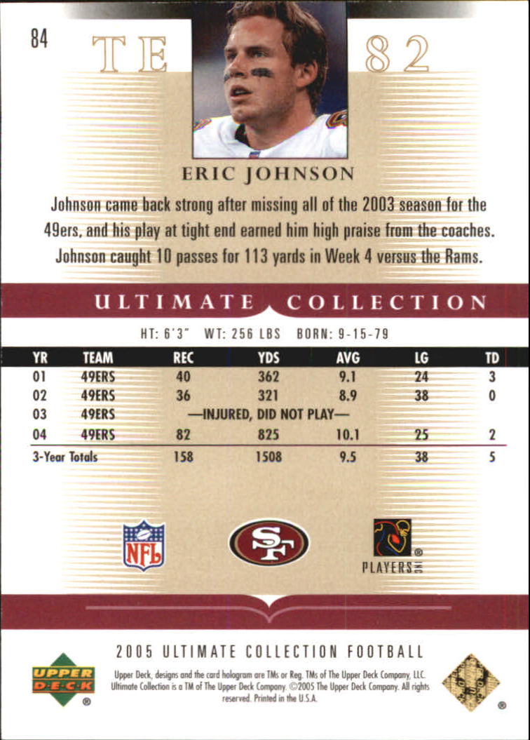 2005 Ultimate Collection #84 Eric Johnson back image